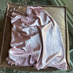 Pink silk slip dress